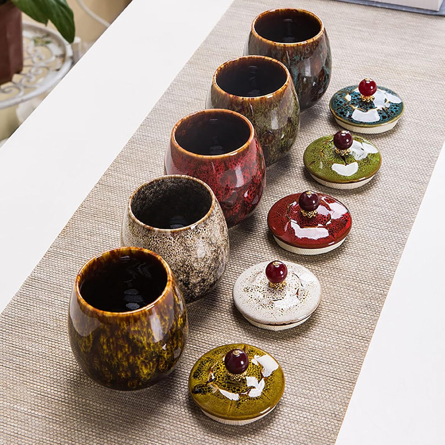 Red Small Ceramic Urn for Human Female Remains