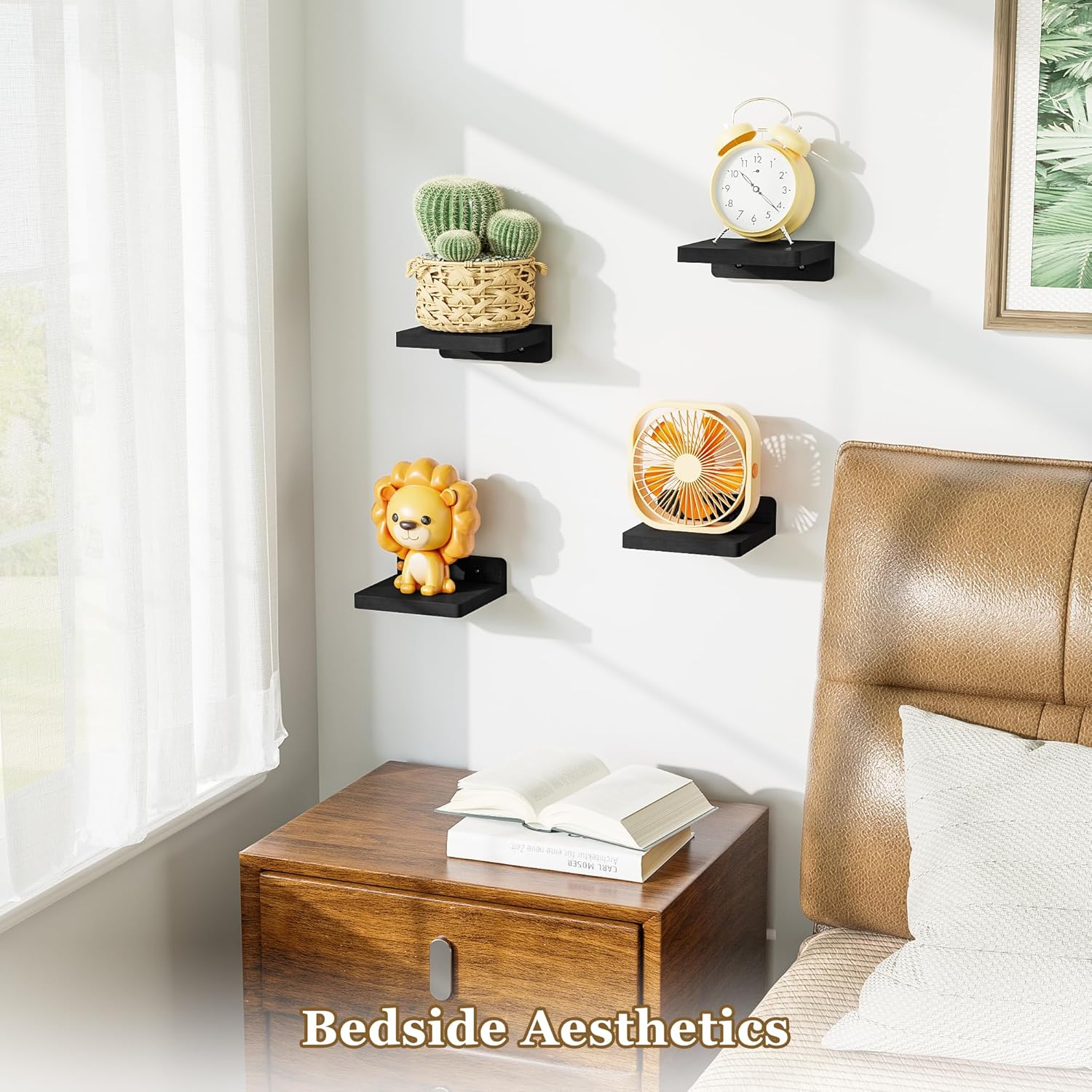 SRIWATANA 5 Inch Floating Shelves Set of 4