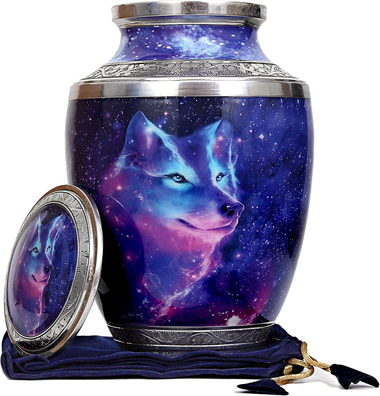 HLC Cosmic Galaxy Wolf Cremation Urn - 200 lbs
