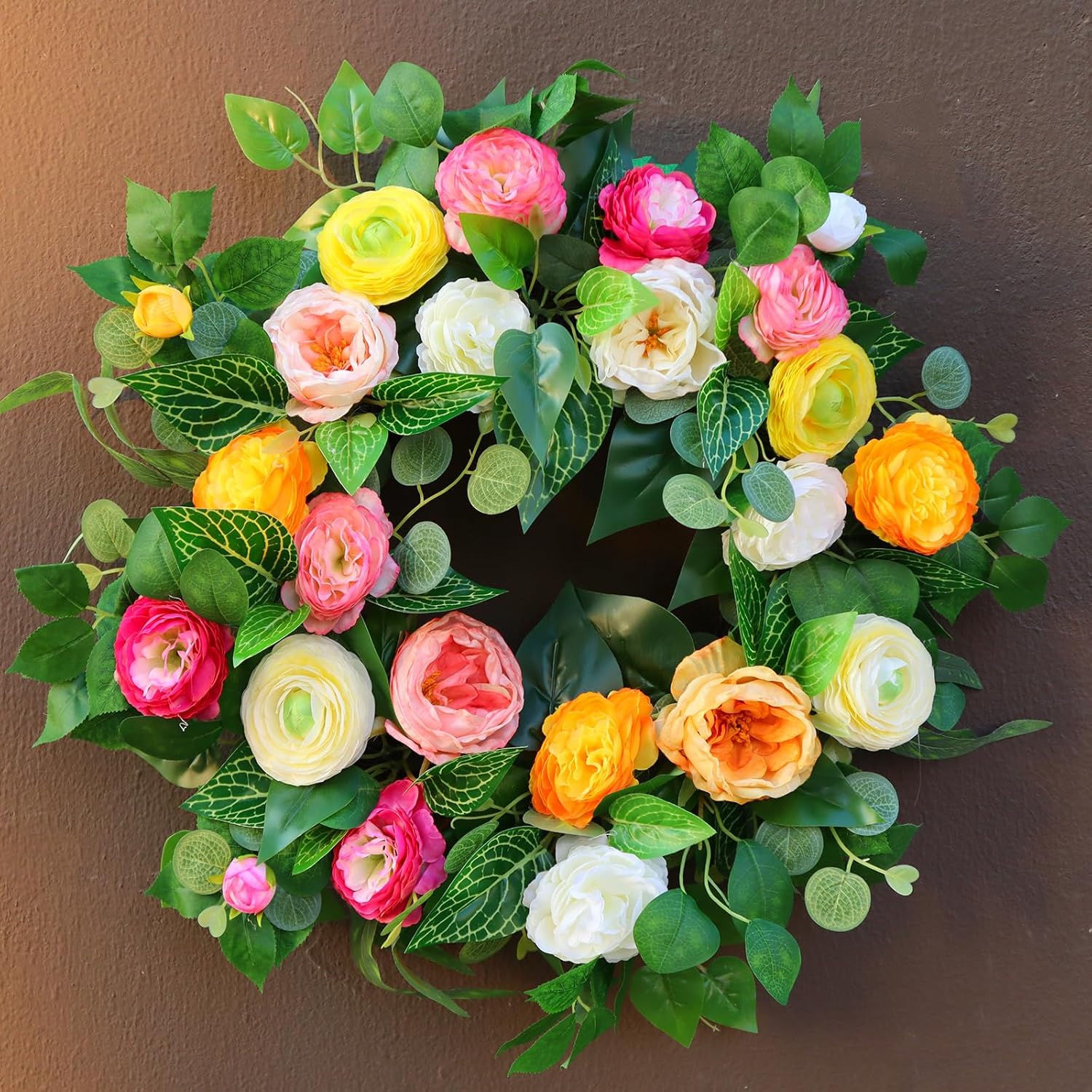 24 Inch Artificial Wreath for Front Door and Wall