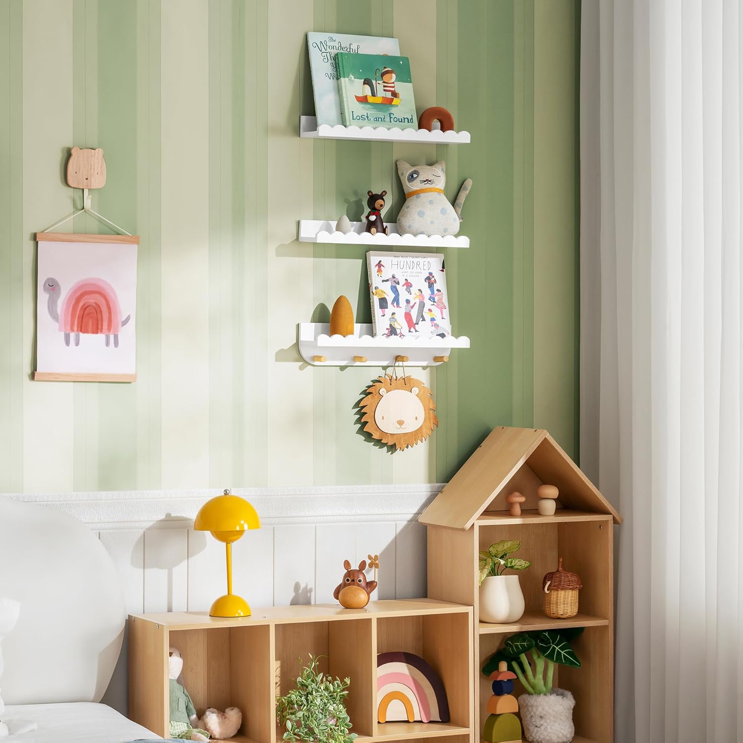 SANOA CO 3-Piece Floating Bookshelf for Kids Room