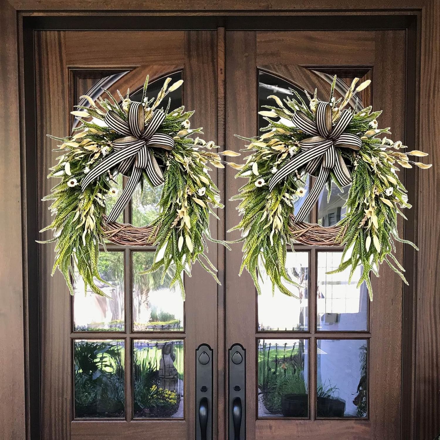 Artificial Summer Wreath with Tulips and Greenery