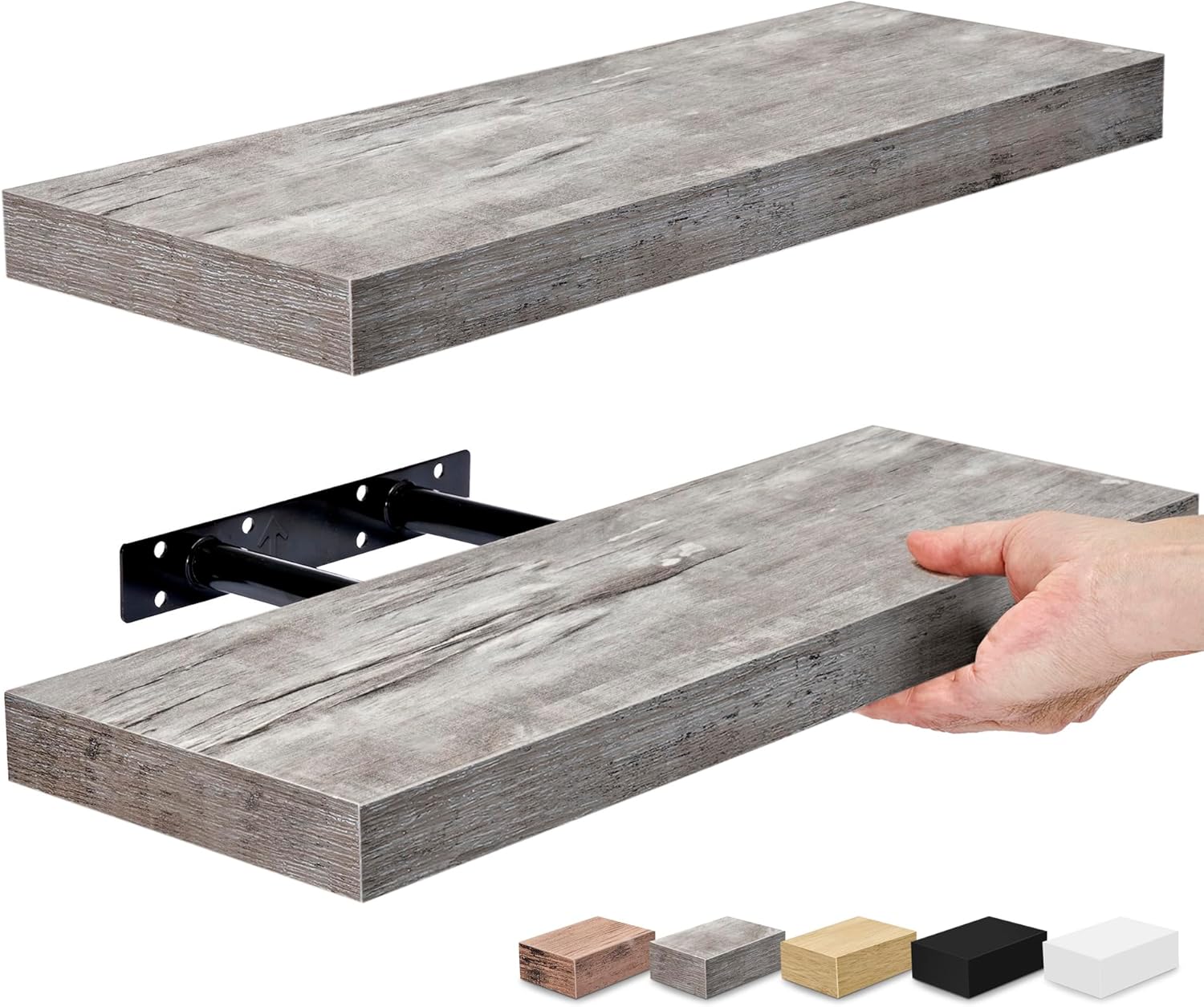 Sorbus Floating Shelves Wall Mounted Gray 2 Pack
