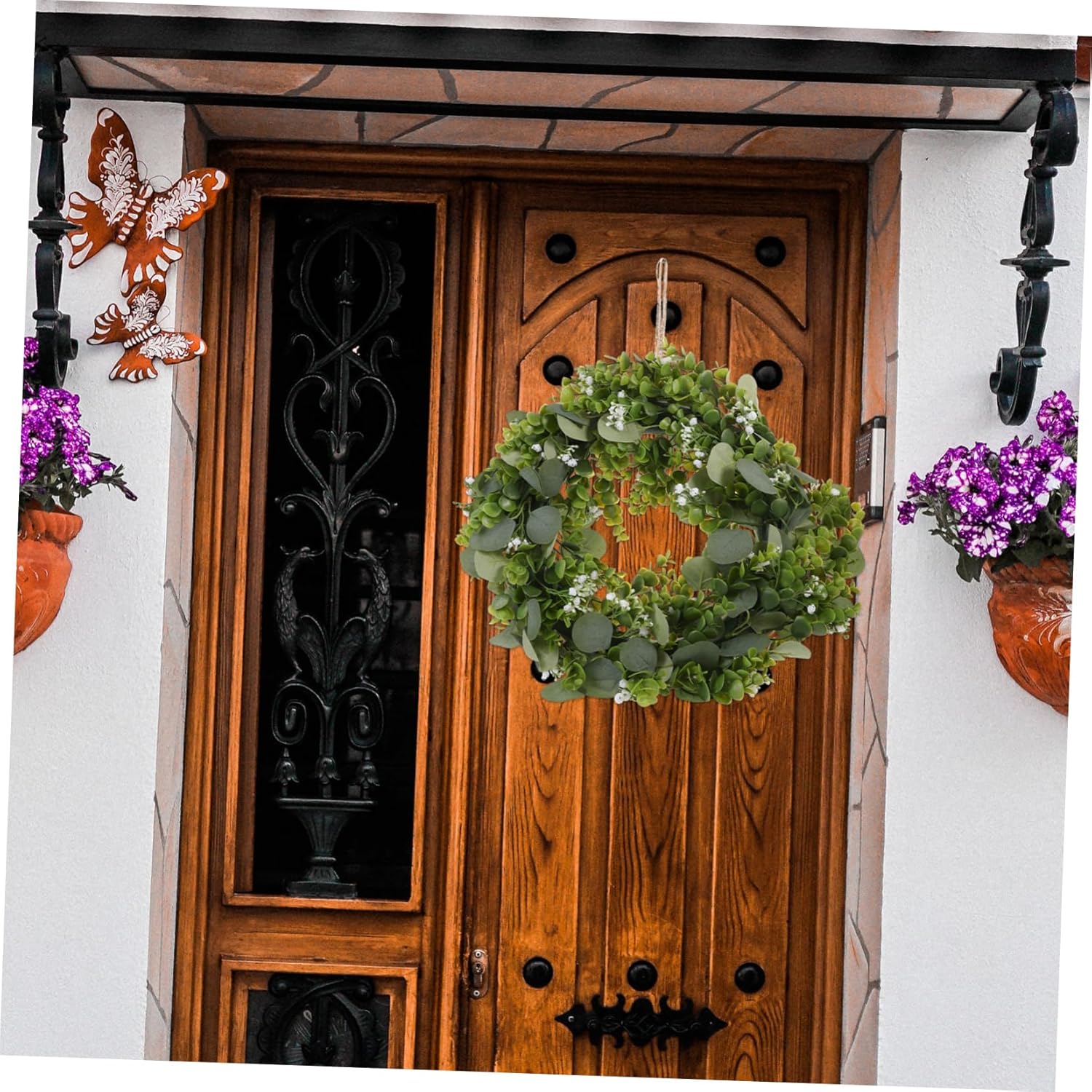 Front Door Wreath Hanger Artificial Spring Garland Decor