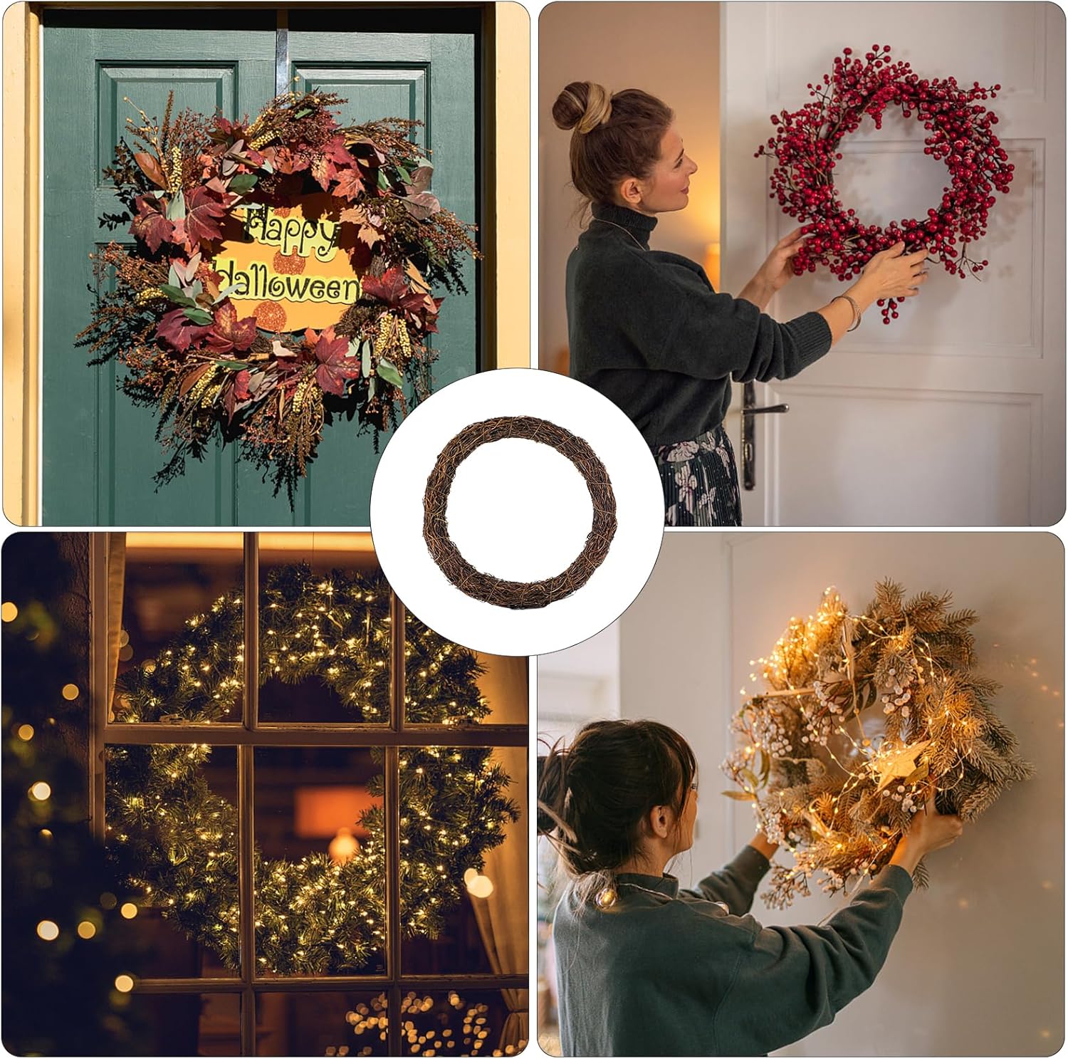 Natural Grapevine Wreath Base 14 Inch 2 Pack