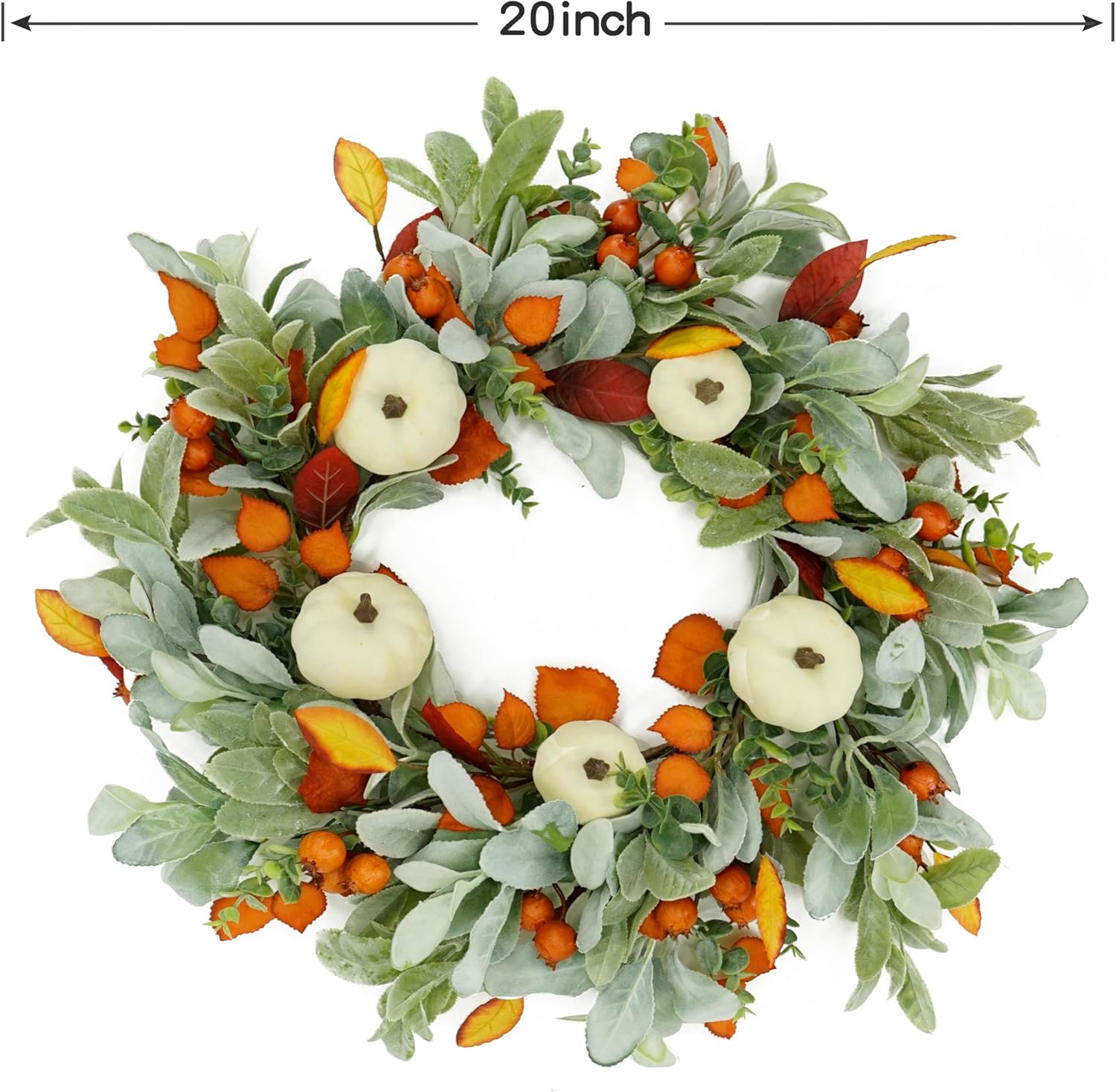 Autumn Pumpkin Wreath for Front Door Decor