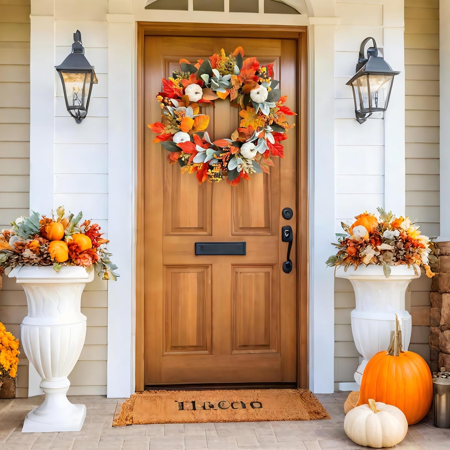 Waipfaru Fall Wreath for Front Door 22 Inches