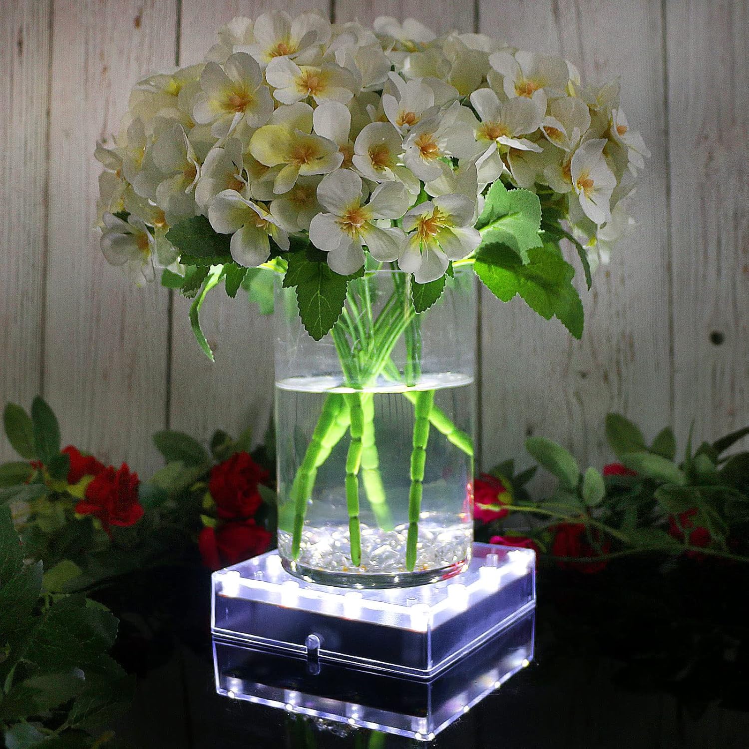 LARDUX 4 Pack LED Light Base for Glass Art Display