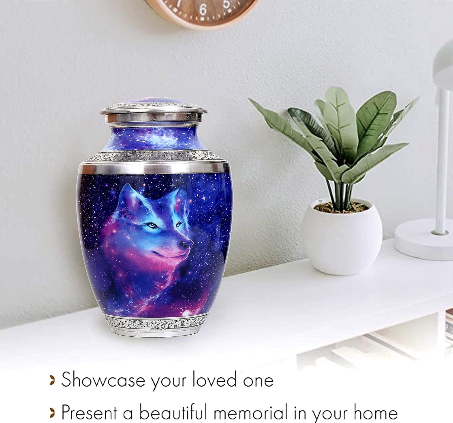 HLC Cosmic Galaxy Wolf Cremation Urn - 200 lbs