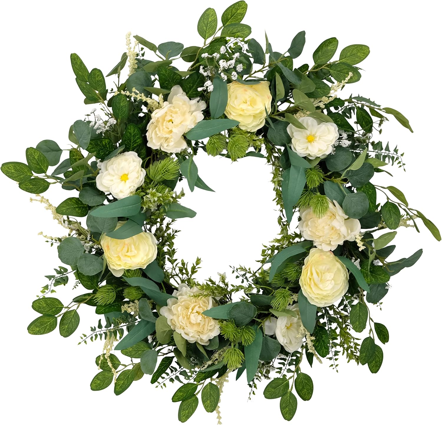 Puleo International 30 Inch Artificial Eucalyptus Spring Door Wreath 1