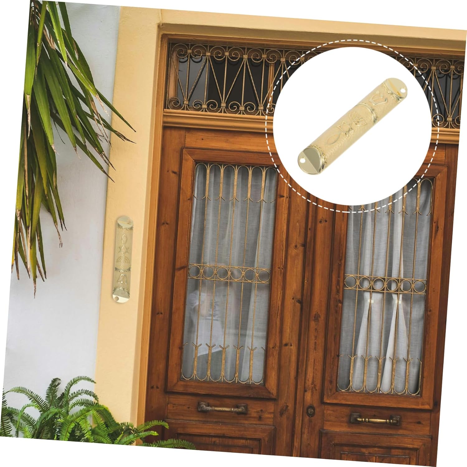 1 Set Classic Metal Mezuzah Plaque for Home Door Blessing
