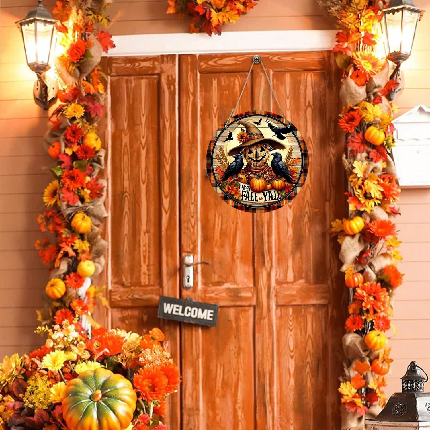12 Inch Crow Wreath Halloween Door Decor