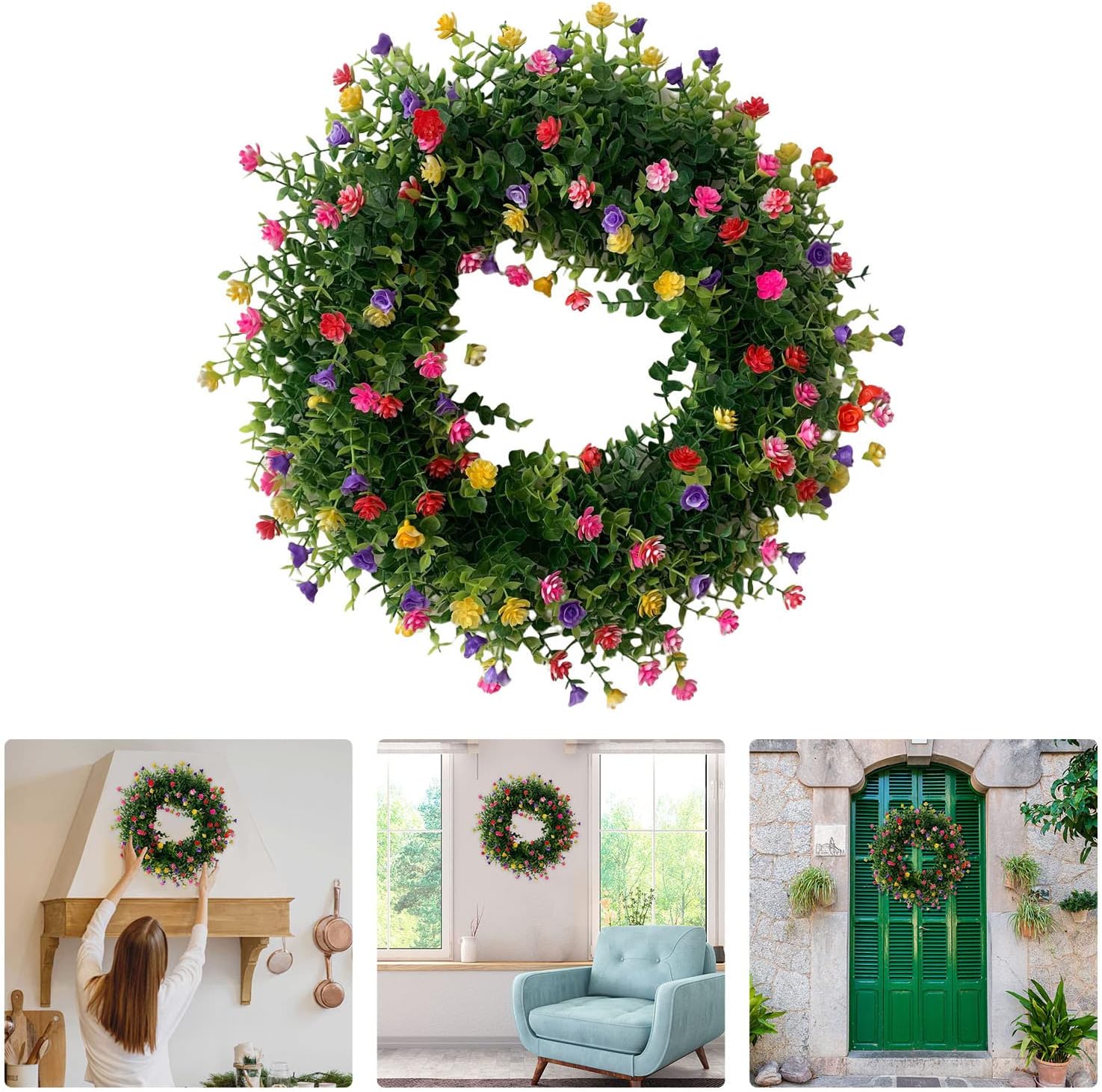Cakina Valentine Front Door Color Wreath