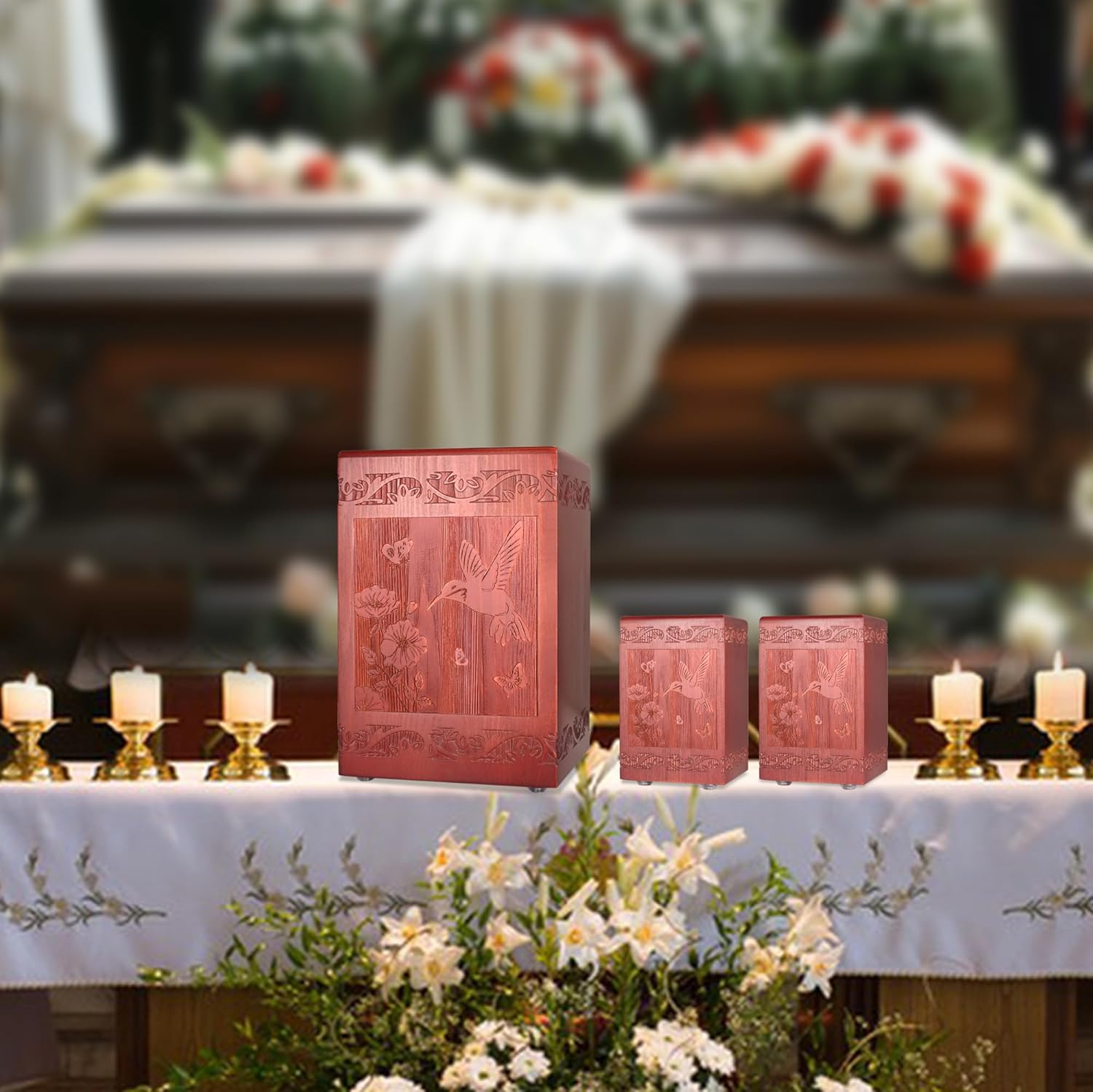 Wooden Cremation Urn for Human Ashes
