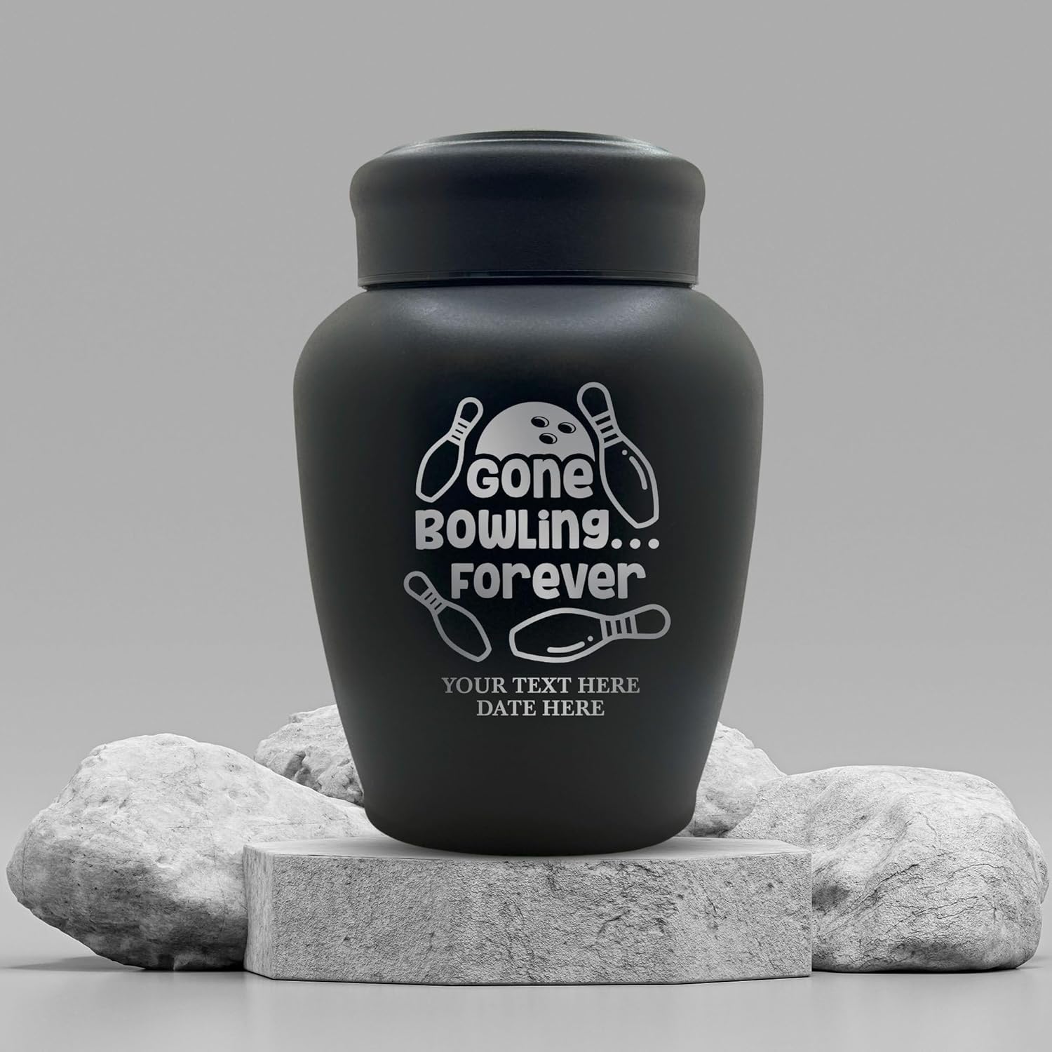 Custom Cremation Urn for Adult Ashes - Gone Bowling Design