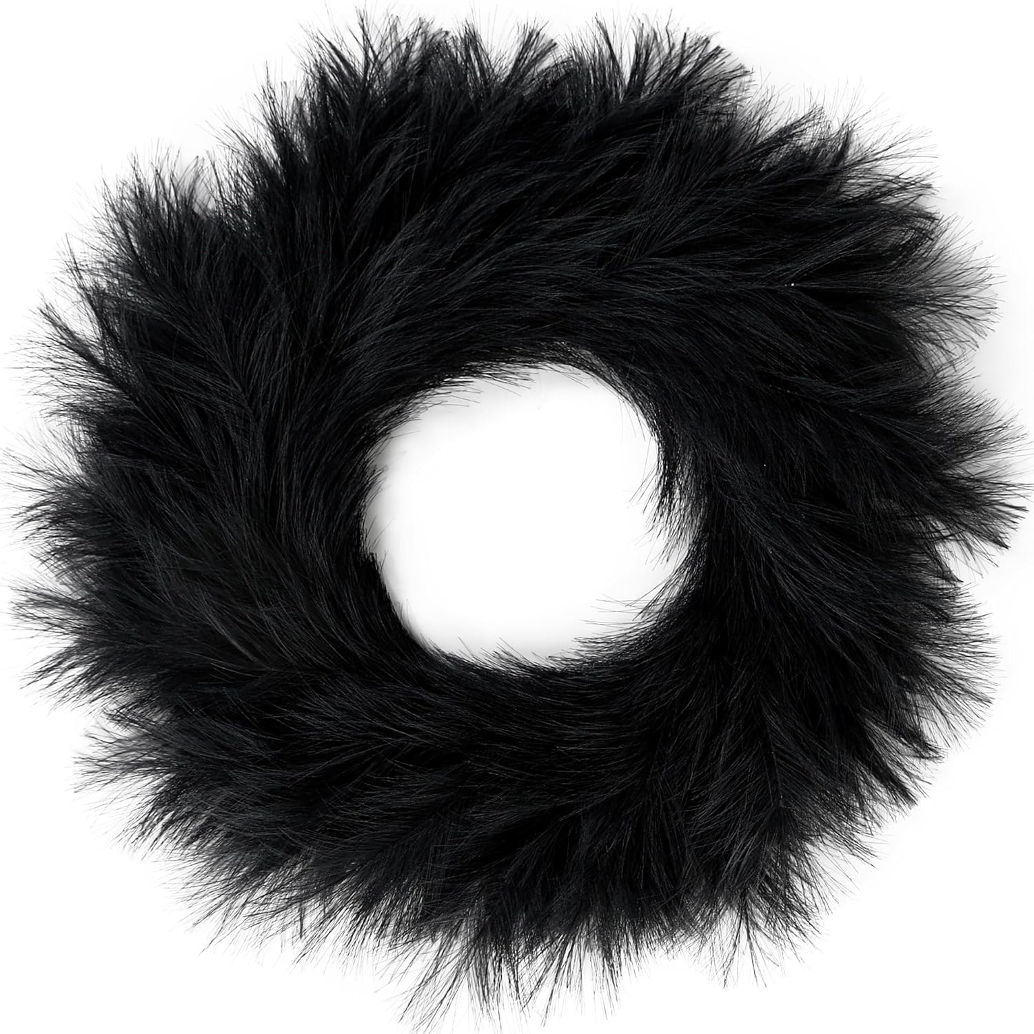 Sggvecsy 26 Inch Faux Pampas Grass Wreath Black