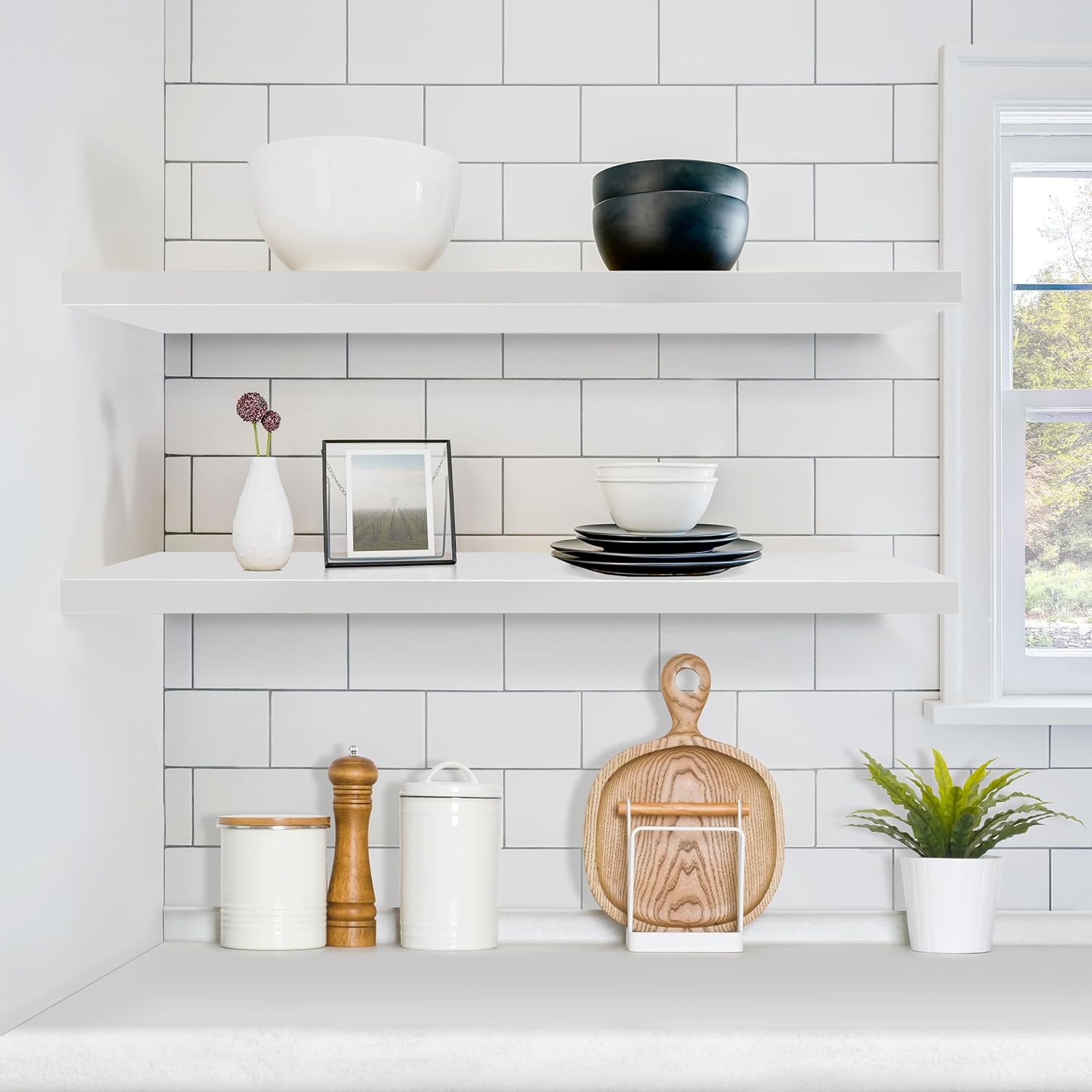 Sorbus Floating Shelves for Wall - 2 Pack White 35 Inch Long