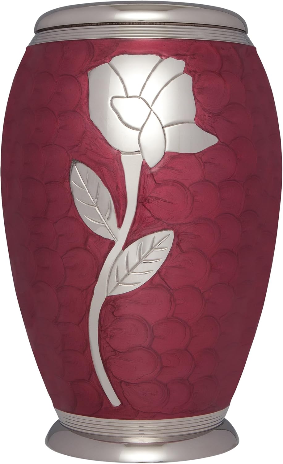 Red Rose Cremation Urn - Handmade Brass - Adult Size - Talia Model