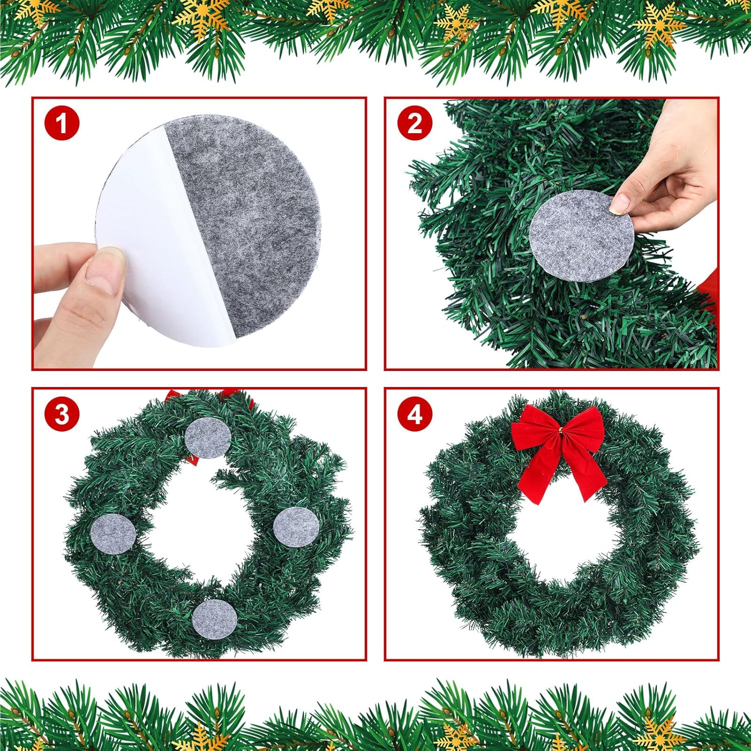 12 Pcs Grey Felt Door Wreath Pad Protector