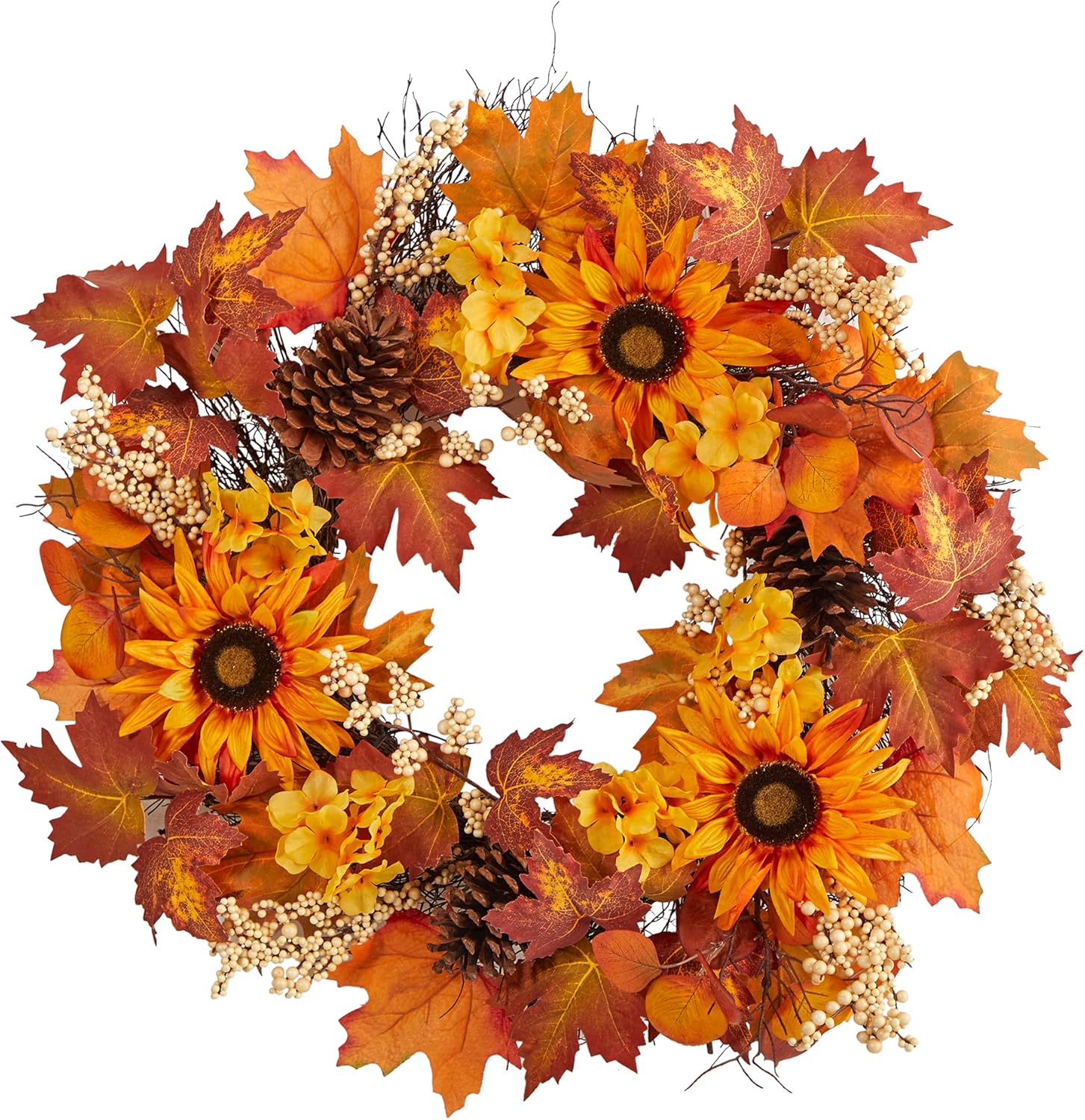 Nearly Natural 28in Autumn Fall Wreath