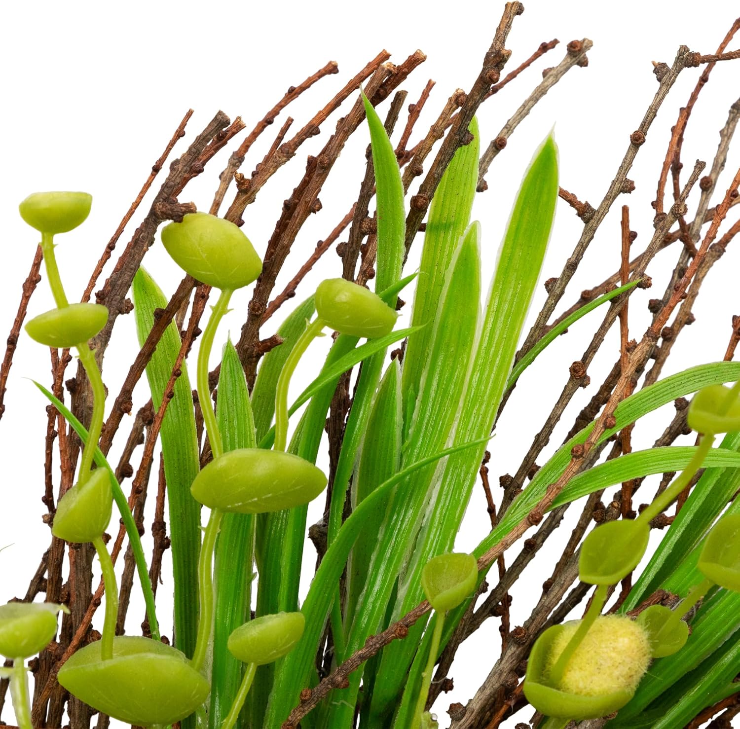 Northlight Budding Flowers Leaves Twigs Artificial Wreath 20 Inch Yellow