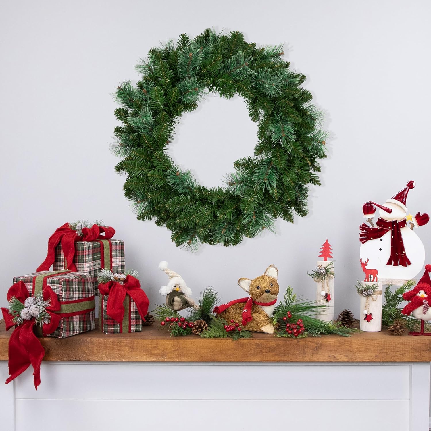 Northlight Cashmere Mixed Pine Artificial Wreath 24 Inch Unlit