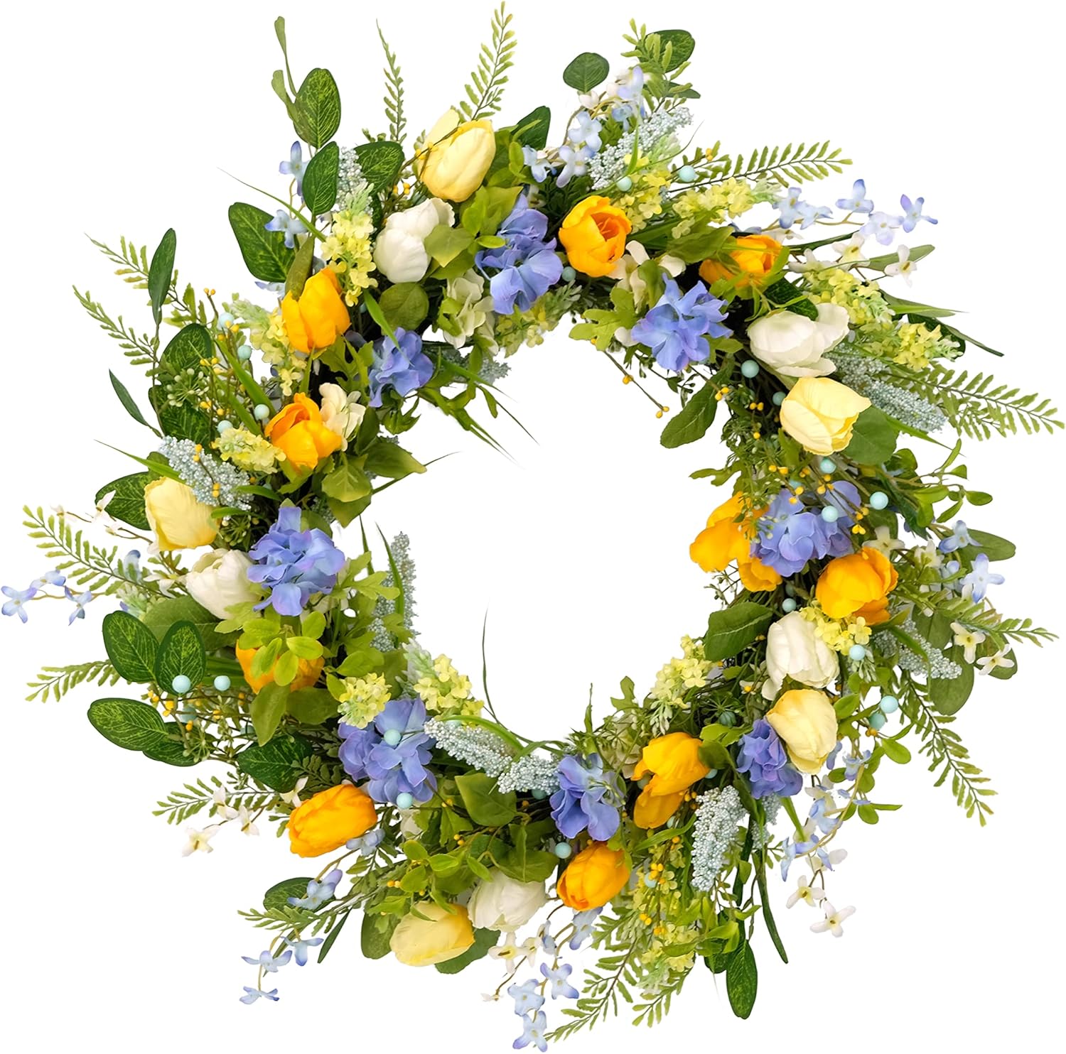Puleo International 30 Inch Artificial Tulip Wreath Multicolor