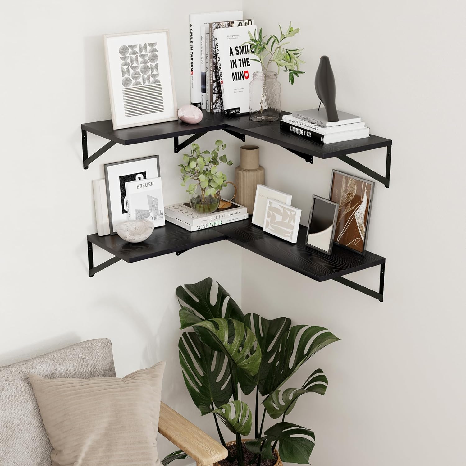 Axeman 16W x 12D Black Floating Shelves Set of 2