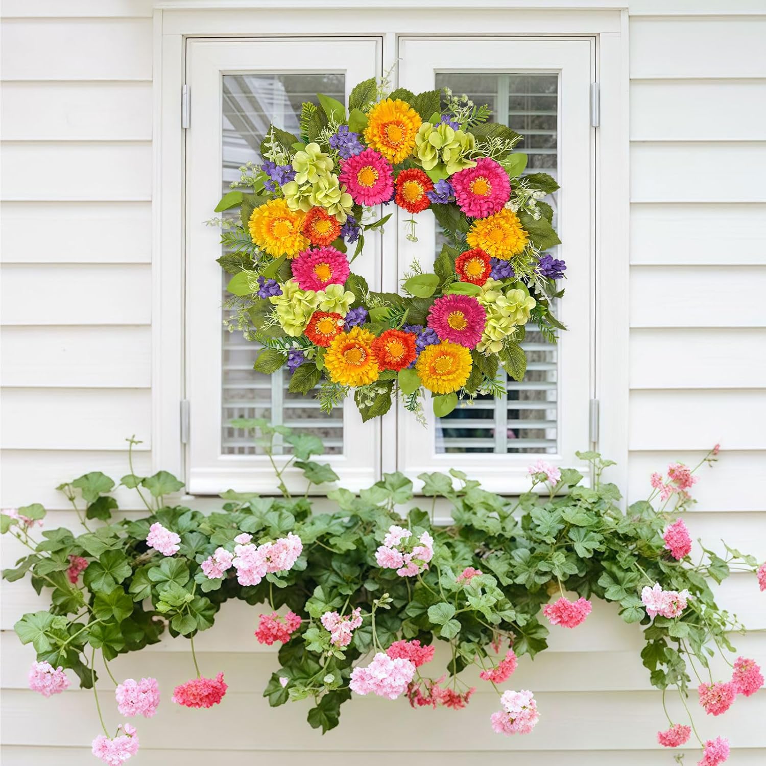 20 Inch Artificial Spring Wreath for Front Door