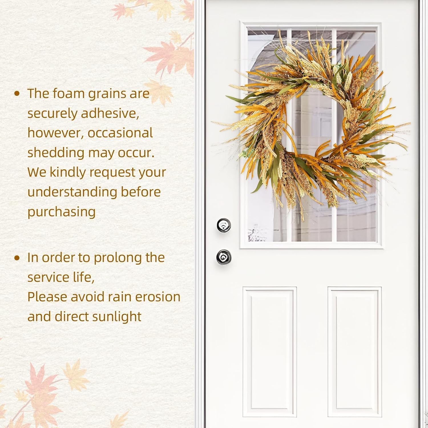 Hometrance Fall Harvest Wreath for Front Door