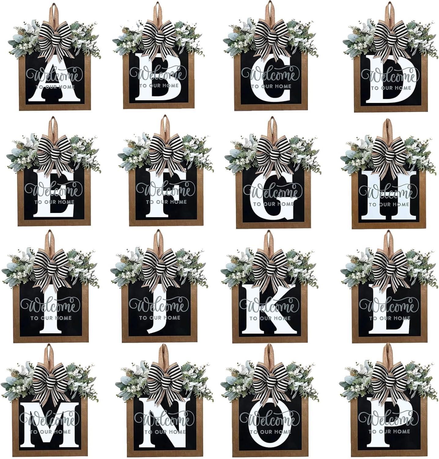 Customizable Family Name Wreath for Front Door