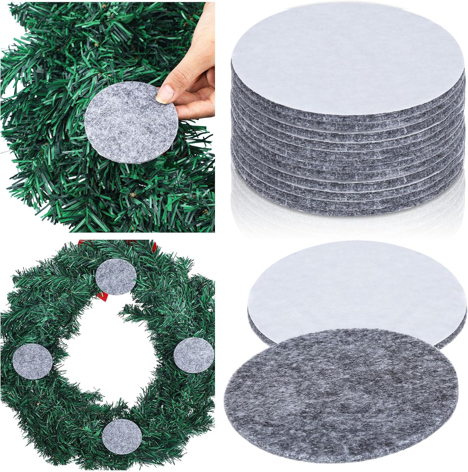 12 Pcs Grey Felt Door Wreath Pad Protector