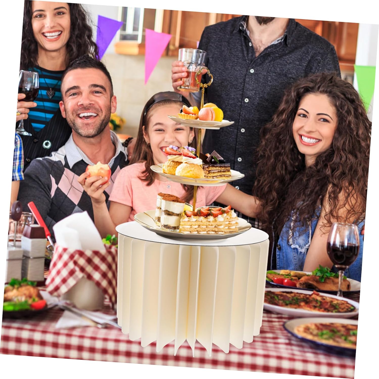 Folding Cardboard Vase Stand for Engagement Party Decor