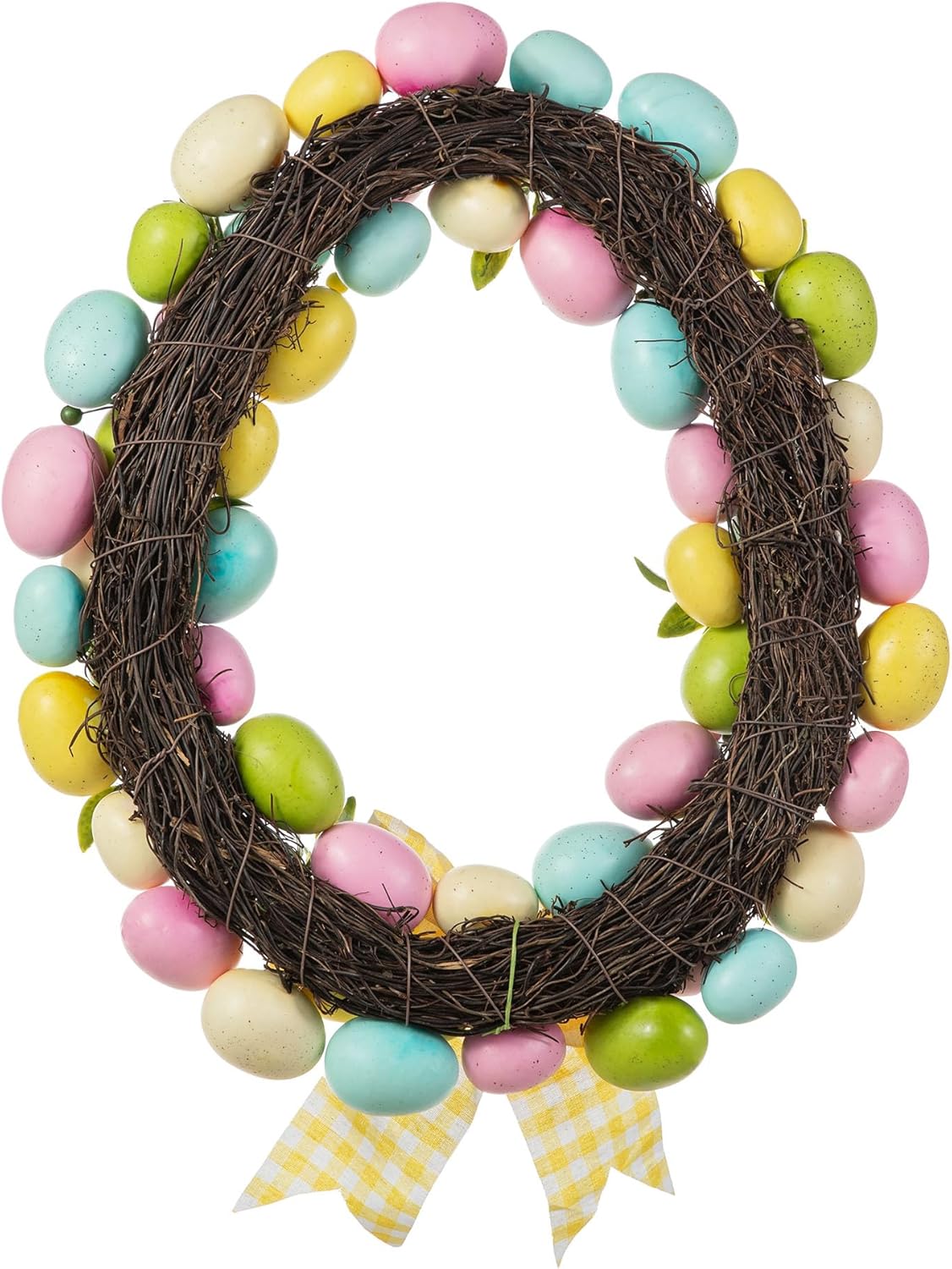 Glitzhome 18 Inch Easter Egg Spring Wreath for Front Door