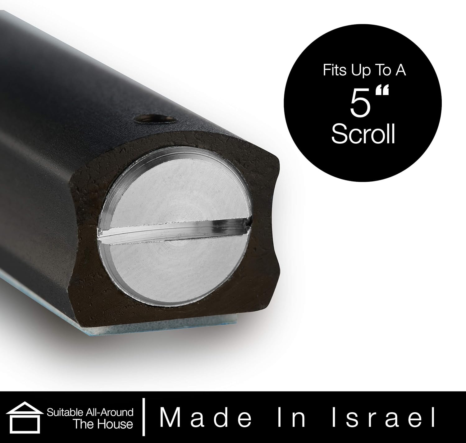 Modern Shin Mezuzah Case 3 Pieces Black