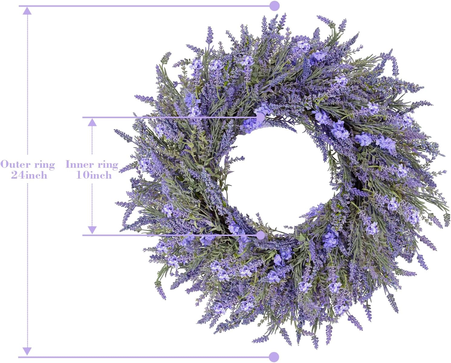 DDHS Lavender Wreath 24 Inch All Seasons Decor