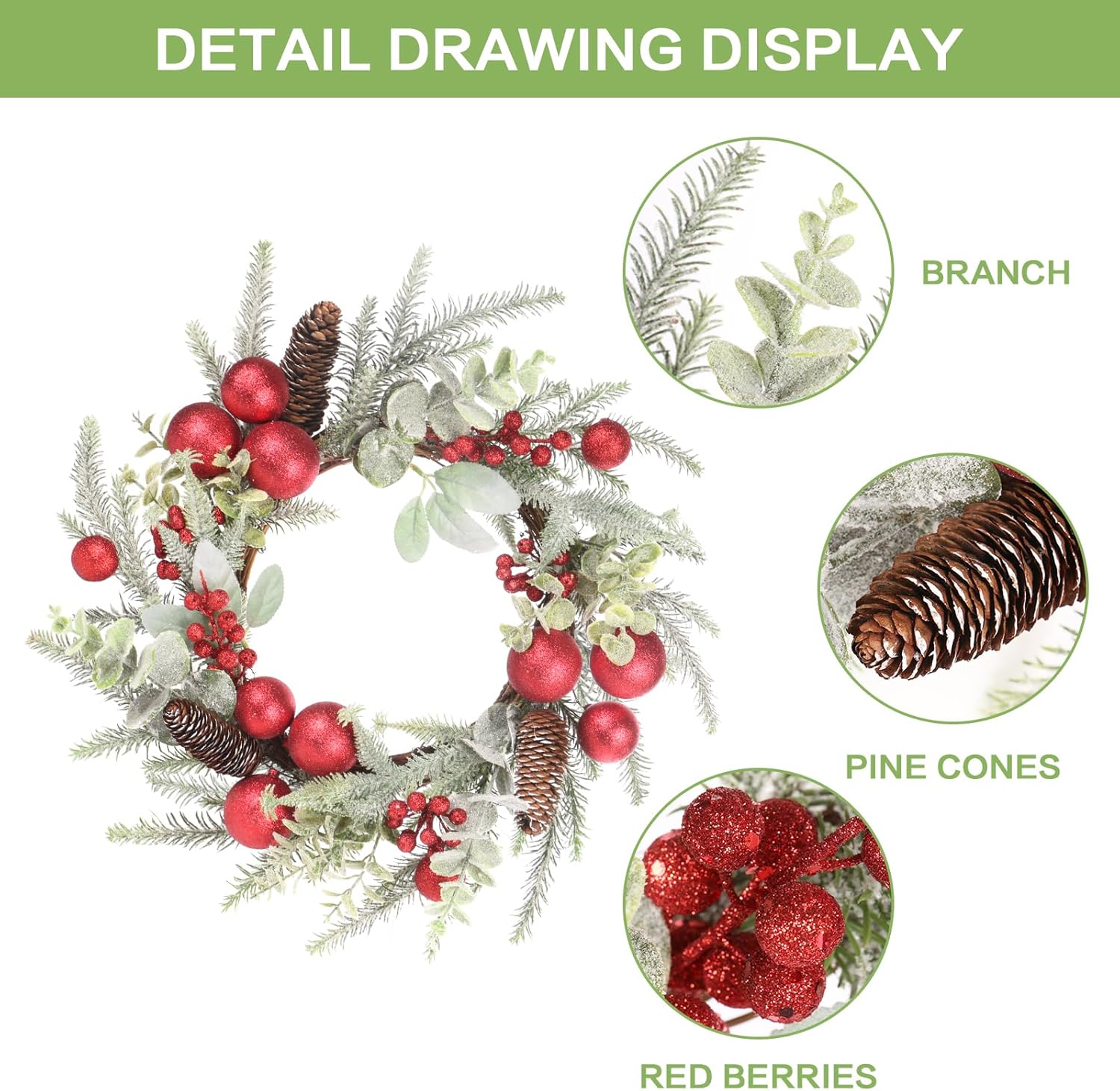 Super Holiday 20 Inch Red Christmas Wreath