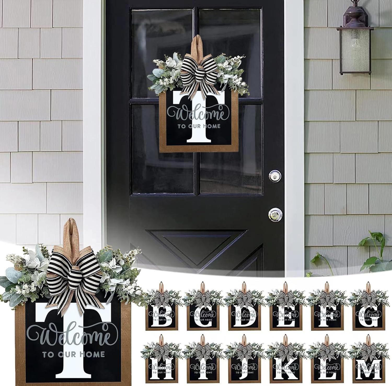 YICORIP Last Name Wreath Front Door Decoration