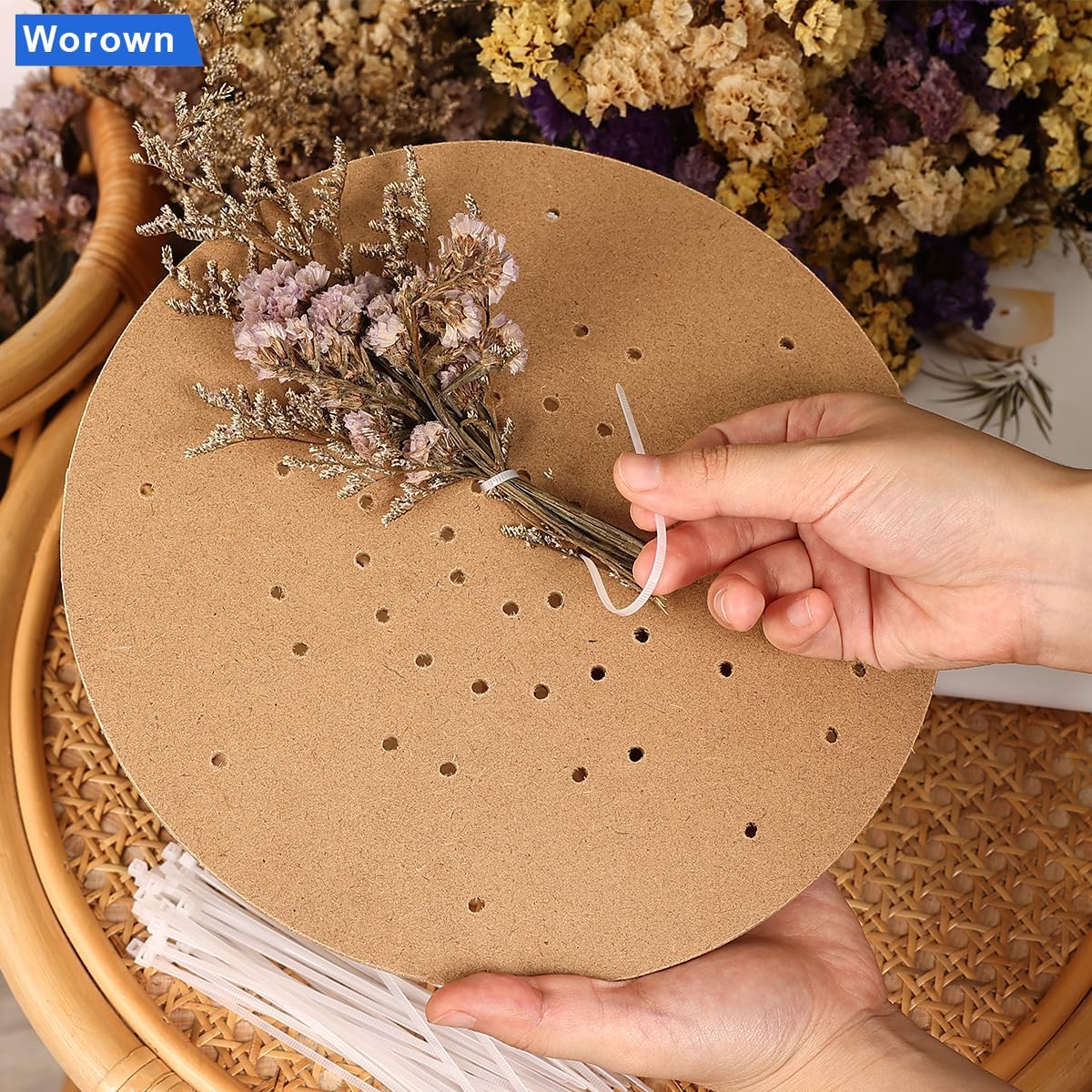 Worown 6 Pack 10 Inch Wreath Boards with Holes