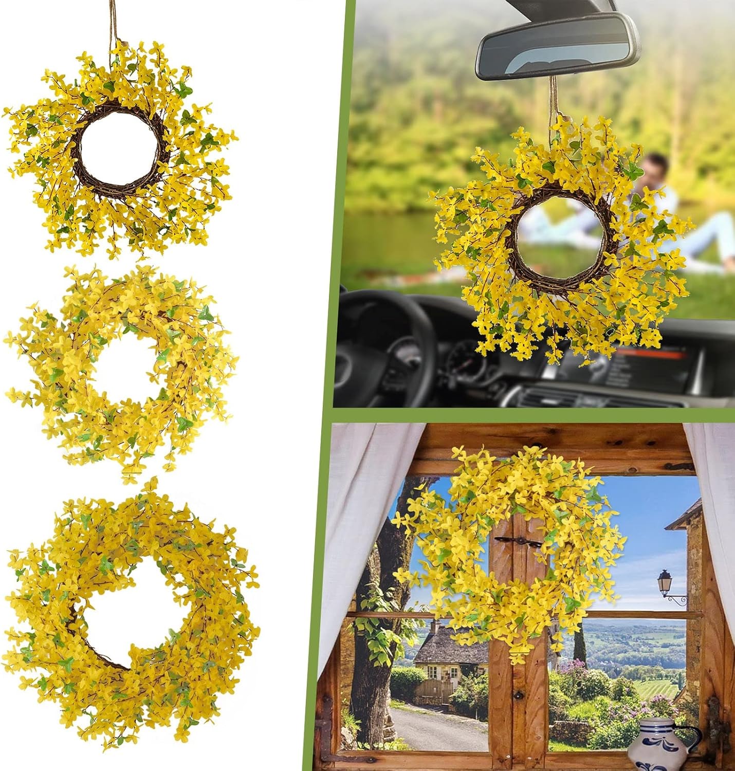 Yellow Sunflower Bee Wreath Front Door Decor