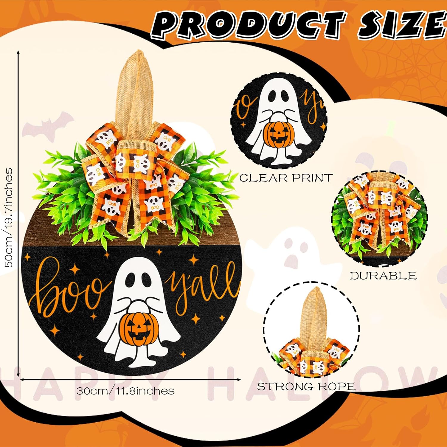 Denylo Pro Halloween Wood Welcome Sign