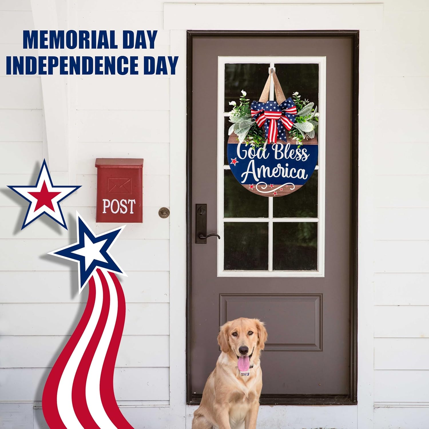 Patriotic Independence Day Welcome Wreath