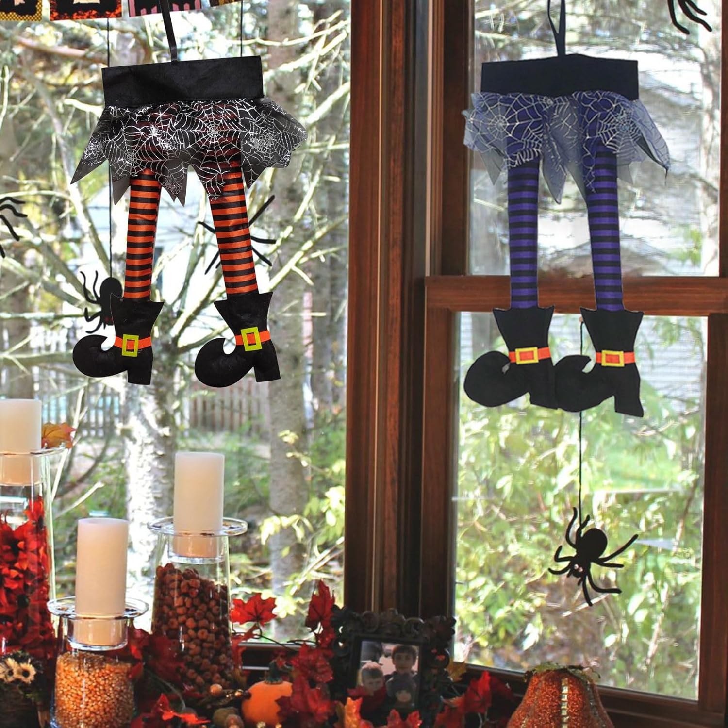 VIVIANYO HD 2PCS Halloween Witch Legs Plush Decoration