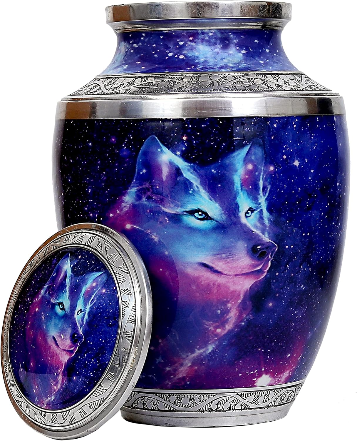 HLC Cosmic Galaxy Wolf Cremation Urn - 200 lbs
