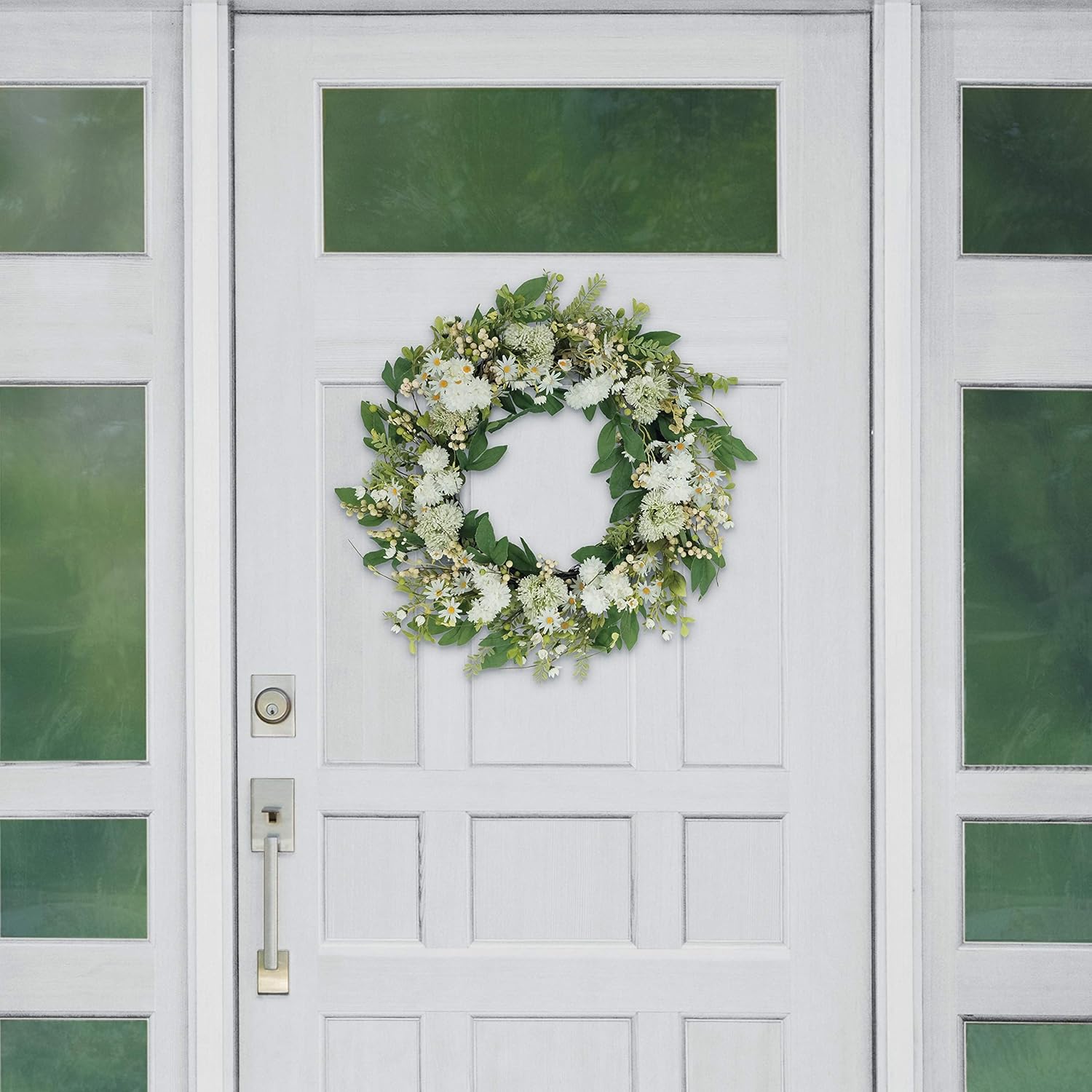 Puleo International 30 Inch Artificial Chrysanthemum Daisy Door Wreath