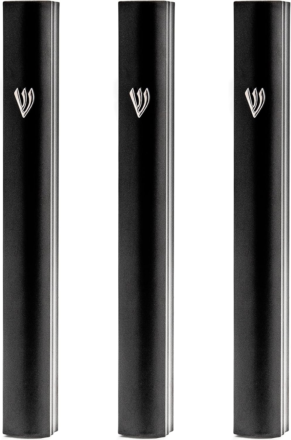HolYudaica 3-Pack Aluminum Mezuzah Case Black 56inch