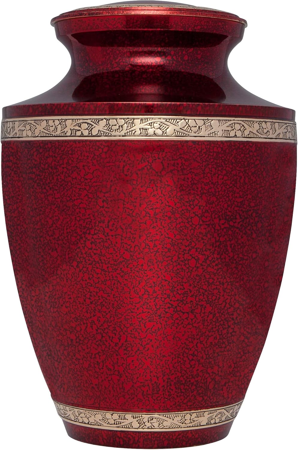Red Cremation Urn - Handmade Brass - Torino Model