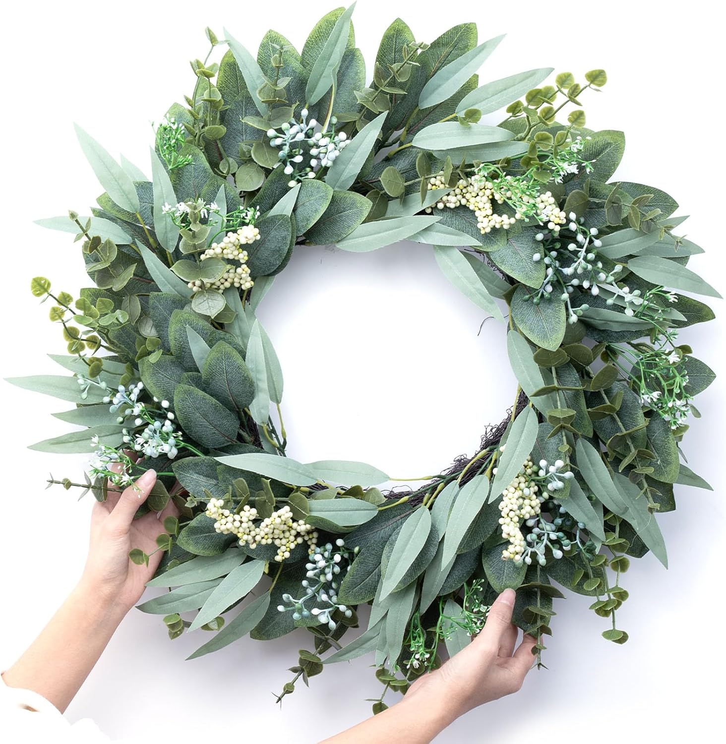 26 Inch Eucalyptus Wreath Artificial Greenery