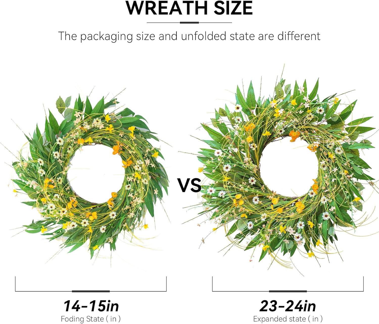 Soomeir Spring Green Wreath for Front Door