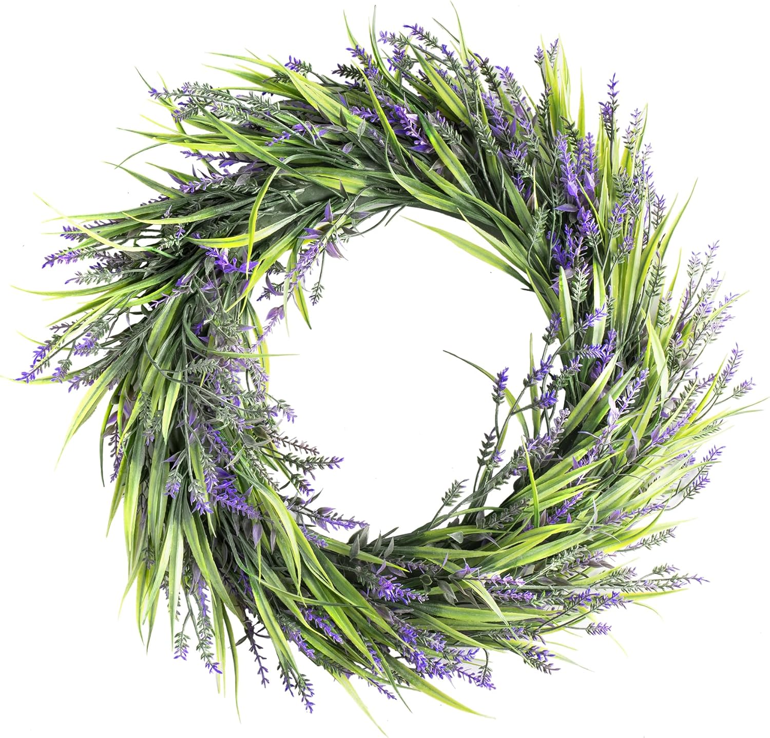 Lavender Wreath Front Door 16 Inch Artificial Farmhouse Decor